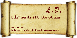 Löwentritt Dorottya névjegykártya